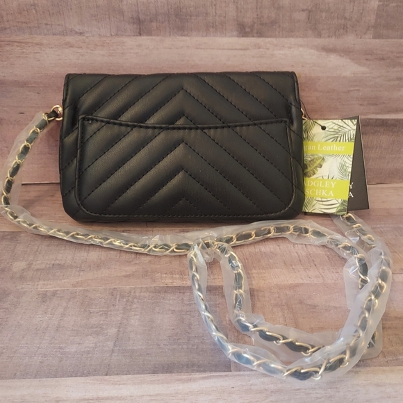1 DAY SALE! NWT Badgley Mischka Small Black Quilted Vegan Crossbody Bag/Clutch - Picture 8 of 16